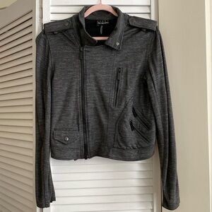 The Kooples moto style gray ponte jacket